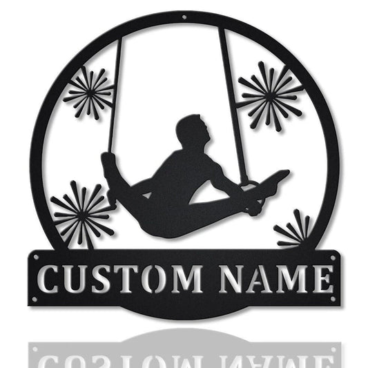 Personalized Rings Gymnastics Monogram Metal Sign Art, Rings Gymnastics Metal Sign, Artistic Gymnastics - metal sign