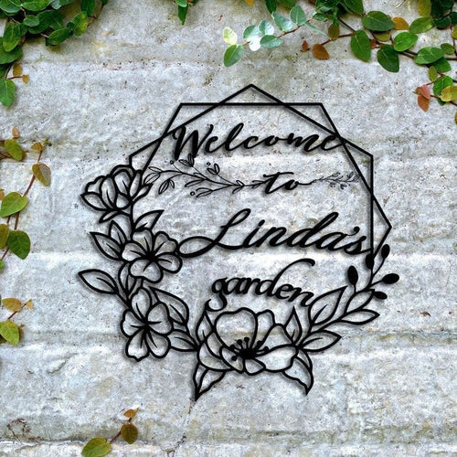 Welcome To The Garden Metal Signs Custom Garden Sign Garden Decor Garden Metal Art Welcome Sign Flower Garden Metal Sign