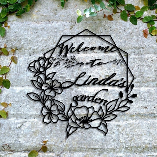 Welcome To The Garden Metal Signs Custom Garden Sign Garden Decor Garden Metal Art Welcome Sign Flower Garden Metal Sign