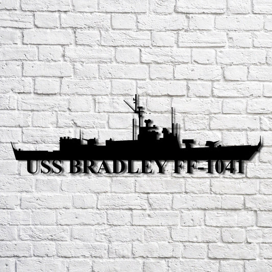 Uss Bradley Ff1041 Navy Ship Metal Art, Custom Us Navy Ship Cut Metal Sign, Gift For Navy Veteran, Navy - metal sign