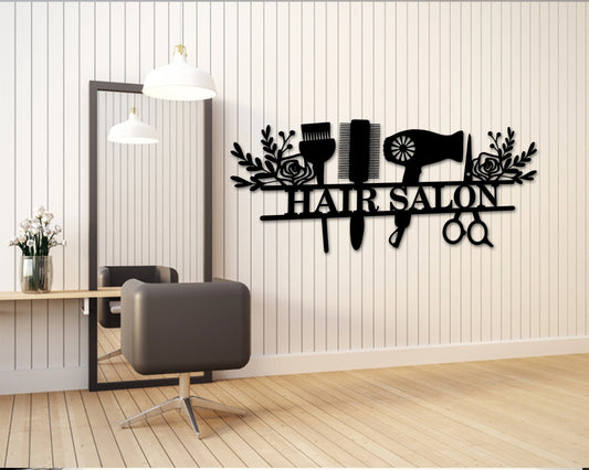 Salon Sign, Custom Beauty Salon Sign, Metal Sign For Salon, Decor, Entry Salon Sign, Personalized Hair - metal sign