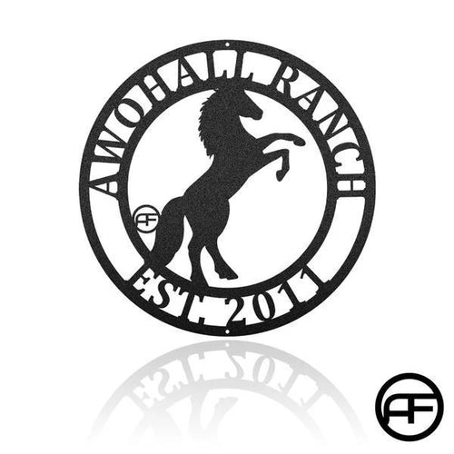 Rearing Horse Ranch Metal Sign, Horse Metal Wall Art Cut Metal Sign, Metal Laser Cut Metal Signs Custom Gift Ideas