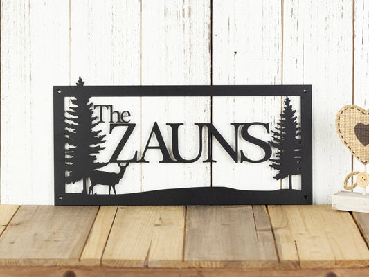 Custom Family Name Sign Custom Log Cabin Decor Lake House Decor Outdoor Name Sign Laser Cut Name Sign - 8 inches - metal sign