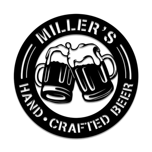 Personalized Hand Crafted Beer Metal Bar Sign, Metal Laser Cut Metal Signs Custom Gift Ideas - 8 inches - metal sign
