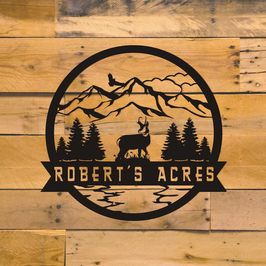 Outdoor Monogram Sign, Acres Sign, Farm Sign, Metal Sign, Metal Sign Personalized, Camp Sign, Family Name - metal sign