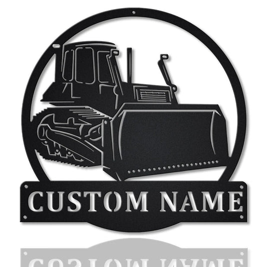 Personalized Bulldozer Truck Metal Sign Art, Custom Bulldozer Truck Metal Sign, Trucker Gift, Truck Lover - metal sign