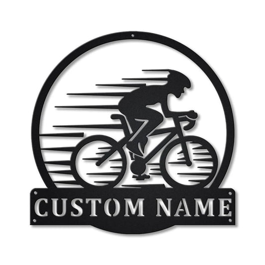 Personalized Cycling Sport Monogram Metal Sign Art, Custom Cycling Sport Metal Sign, Hobbie Gifts, Sport - metal sign