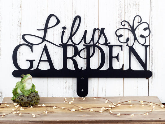 Garden Name Sign, Gift For Her, Name Sign, Metal Sign, Outdoor Sign, Personalized Gift, Metal Garden - metal sign