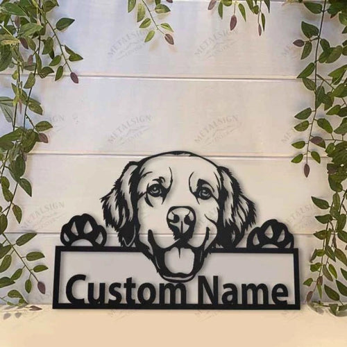 Golden Retriever Personalized Metal Wall Decor Ii, Cut Metal Sign, Metal Wall Art, Metal House Sign, Metal Laser Cut Metal Signs Custom Gift Ideas