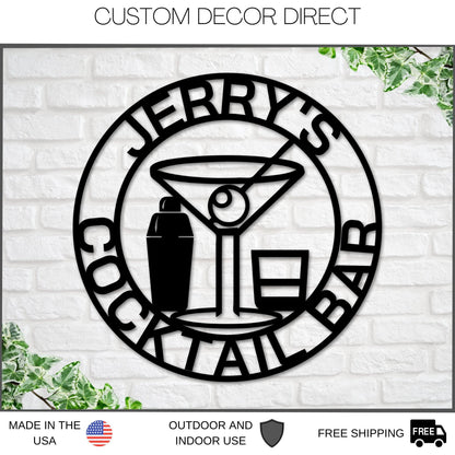 Fathers Day Gift Sign For Dad, Personalized, Cocktail Bar, Personalized Bar Sign, Bar Signs, Personalized Signs, Bar Decor, Fathers Day Gift Laser Cut Metal Signs Custom Gift Ideas