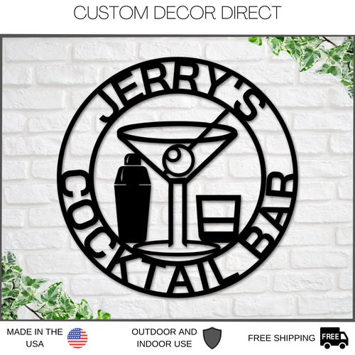 Fathers Day Gift Sign For Dad, Personalized, Cocktail Bar, Personalized Bar Sign, Bar Signs, Personalized Signs, Bar Decor, Fathers Day Gift Laser Cut Metal Signs Custom Gift Ideas