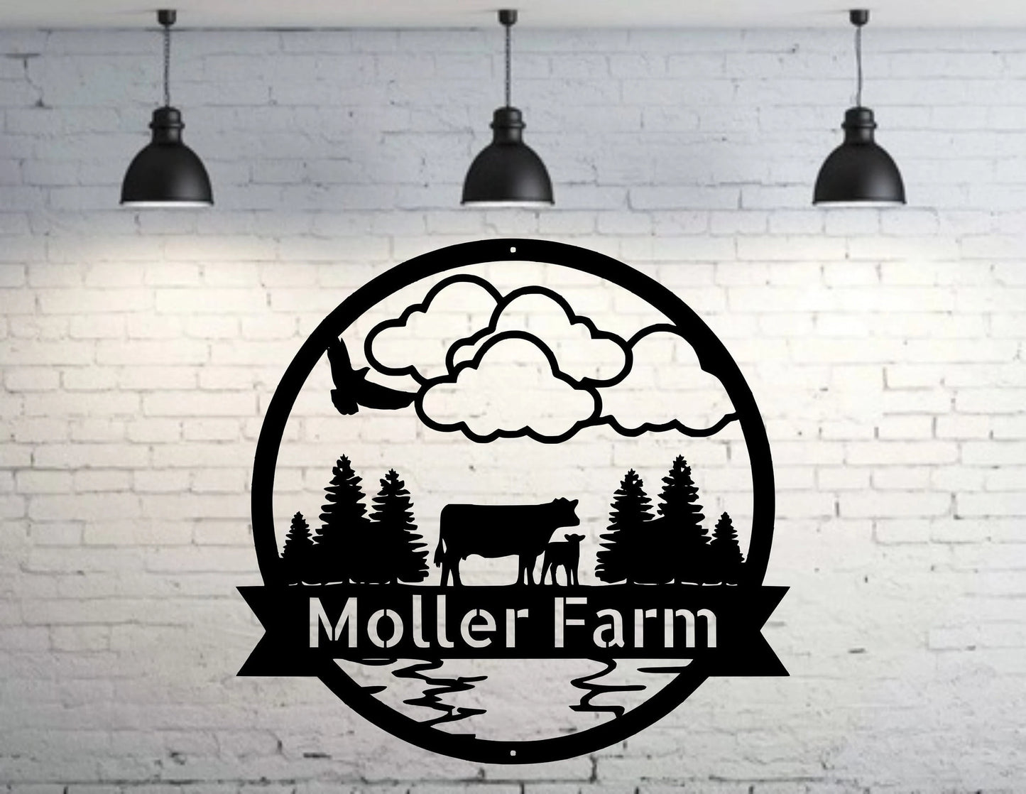 Metal Farm Sign , Cows Personalized Family Name Metal Sign Wedding Gift Personalized Gift Metal Wall Art, Laser Cut Metal Signs Custom Gift Ideas