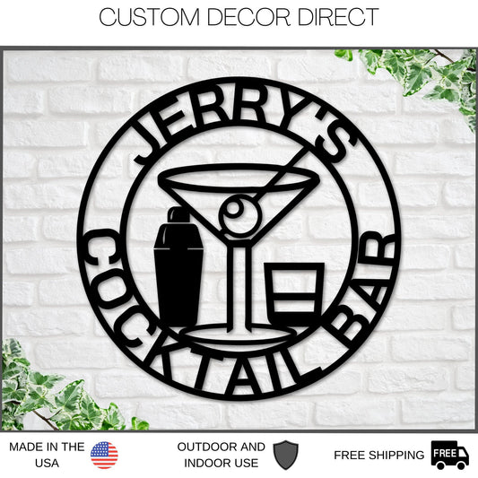 Mothers Day Gift, Personalized Mothers Day Gift, Gift For Mom, Cocktail Bar, Personalized Bar Sign, Bar - metal sign