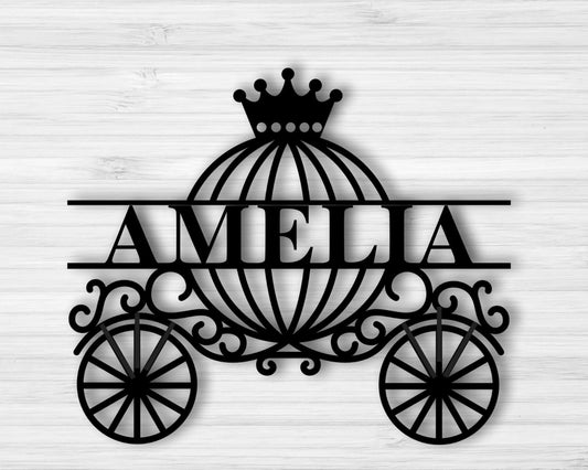 Name Sign Princess Room Sign Girls Decor Personalized Kids Metal Sign Metal Name Sign Princess Kids Name Sign Gift Personalized Girl - 8 inches - metal sign
