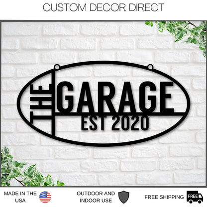 Custom Garage Sign, The Garage Est Sign, Personalized Gift For Him, Husband Gift, Shop Sign, Metal Workshop Sign, Metal Sign, Workshop Sign Laser Cut Metal Signs Custom Gift Ideas