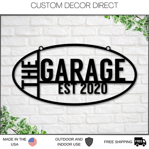 Custom Garage Sign, The Garage Est Sign, Personalized Gift For Him, Husband Gift, Shop Sign, Metal Workshop Sign, Metal Sign, Workshop Sign Laser Cut Metal Signs Custom Gift Ideas