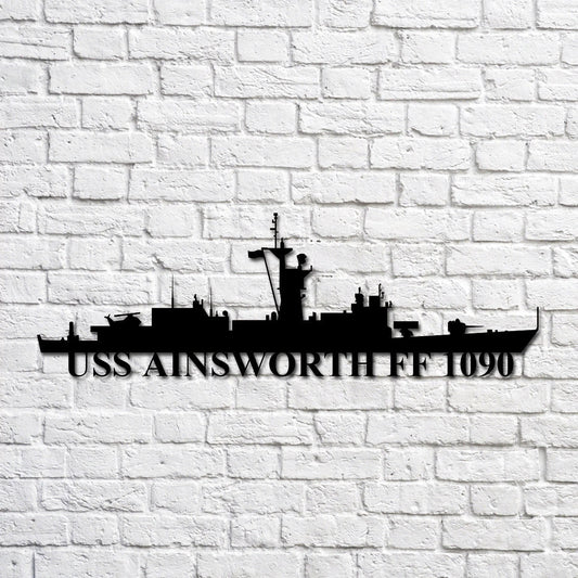 Uss Ainsworth Ff 1090 Navy Ship Metal Art, Custom Us Navy Ship Cut Metal Sign, Gift For Navy Veteran - metal sign