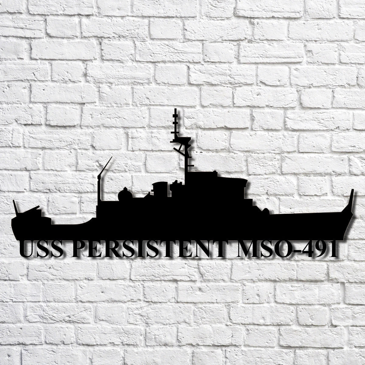 Uss Persistent Mso491 Navy Ship Metal Art, Gift For Navy Veteran, Navy Ships Silhouette Metal Art, Navy Home Decor Laser Cut Metal Signs Custom Gift Ideas
