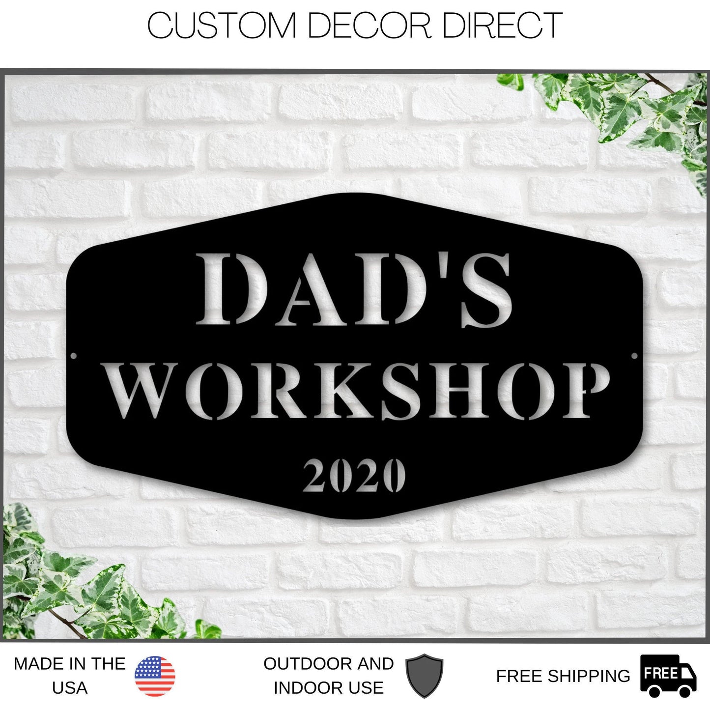Grandpa's Workshop Sign, Crescent Wrench & Hammer Art, Gift For Grandpa, Woodworker Sign, Custom Workshop Sign, Grandpa Gift, Workshop Sign Laser Cut Metal Signs Custom Gift Ideas-2