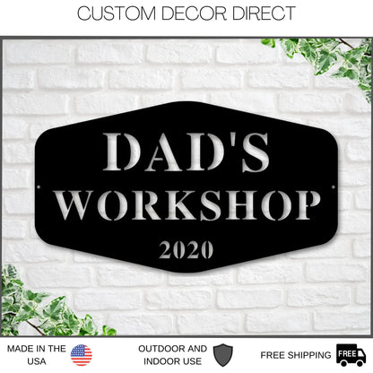 Grandpa's Workshop Sign, Crescent Wrench & Hammer Art, Gift For Grandpa, Woodworker Sign, Custom Workshop Sign, Grandpa Gift, Workshop Sign Laser Cut Metal Signs Custom Gift Ideas-2