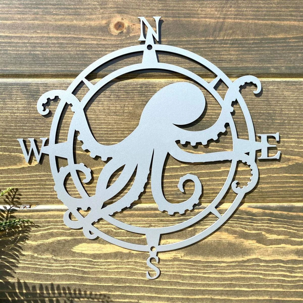 Octopus Compass Wall Decor Cut Metal Sign Metal House Sign