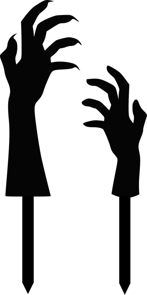 Creepy Hands Yard Stakes (set Of Two) Plasma Cut Steel Signs Metal Sign Cut Metal Sign Wall Metal Sign