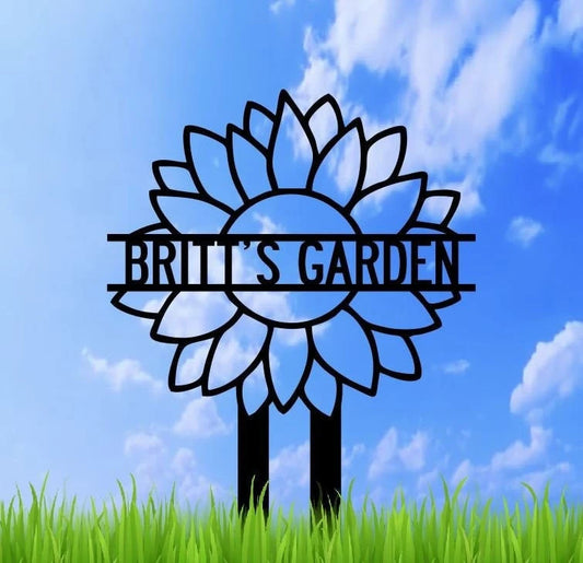 Personalized Flower Garden Stake Metal Sign, Garden Stake Metal Sign, Garden Sign, Custom Garden Sign - metal sign