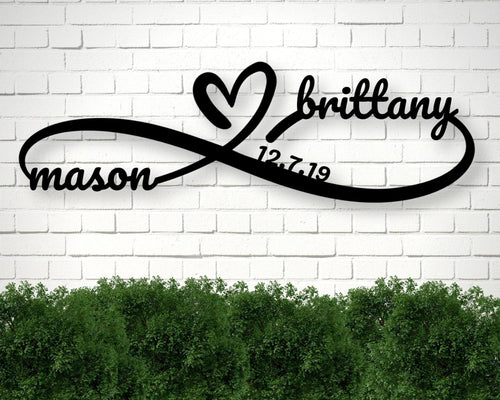 Personalized Metal Infinity Sign, Infinity Name Sign , Custom Metal Sign, Metal Art, Anniversary Gift, Newly Engaged Gift, Housewarming Gift Laser Cut Metal Signs Custom Gift Ideas