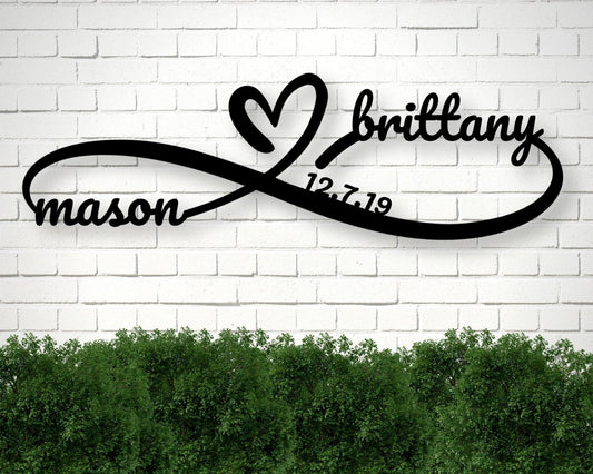 Personalized Metal Infinity Sign, Infinity Name Sign , Custom Metal Sign, Metal Art, Anniversary Gift - wedding detail