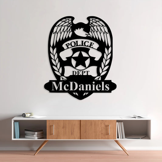 Personalized Police Officer Metal Sign, Police Officer Wall Arts, Police Academy Graduation Sign, Custom Sign, Gift For Police, Father Day, Laser Cut Metal Signs Custom Gift Ideas
