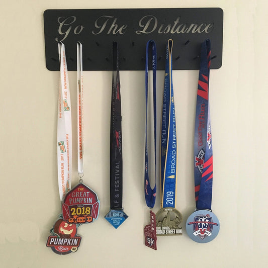 Personalized Medal Hanger Rack Steel Award Ribbon Holder Wall Mounted Medal Holder Running Medal Rack - metal sign