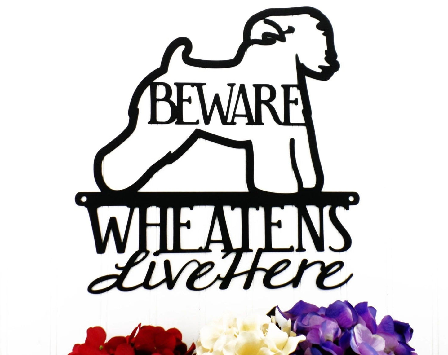 Wheatens Live Here Metal Sign Black Wheaten Terrier Wheaten Dog Sign Outdoor Sign