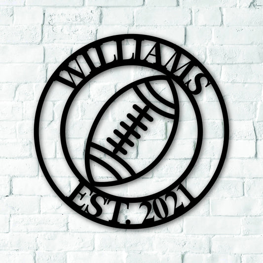 Football Sign, Personalized Home Football Sign, Custom Metal Sign, Home Gym, Metal Wall Decor, Metal Wall - metal sign