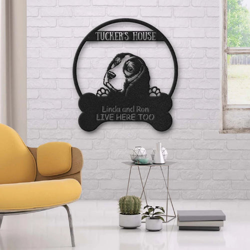 Beagle Dog Lovers Funny Personalized Metal House Sign Laser Cut Metal Signs Custom Gift Ideas
