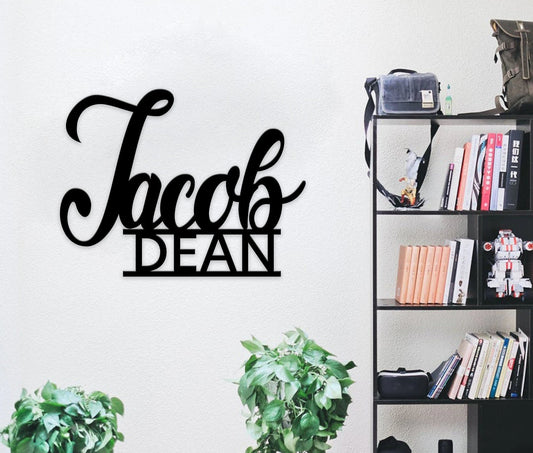 Custom Name Sign, First & Last Name, Personalized Name Sign, Handwritten Font Personalized Metal Name - metal sign