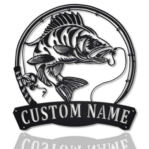 Personalized Perch Fishing Fish Pole Metal Sign Art, Custom Perch Fishing Metal Sign, Perch Fishing Gifts For Men, Perch Fishing Gift, Laser Cut Metal Signs Custom Gift Ideas