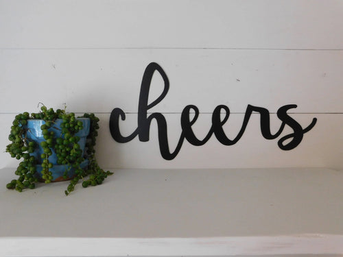Cheers Sign Rustic Word Art Sign Cheers Art Housewarming Gift Idea Bar Or Kitchen Decoration