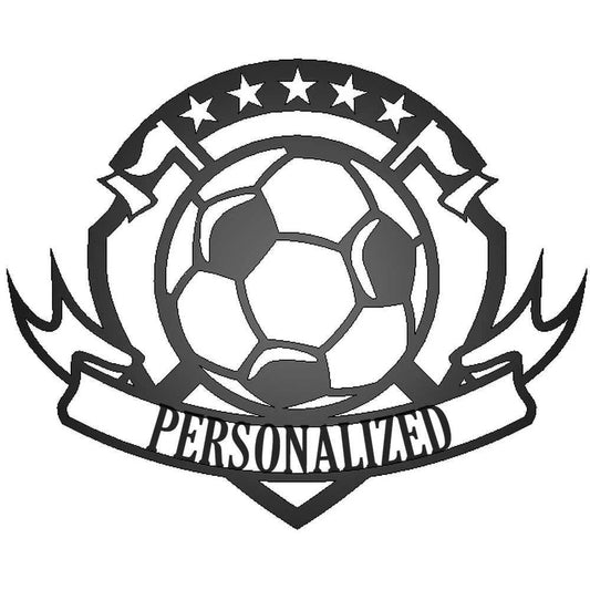 Personalized Soccer Sign, Cut Metal Sign, Wall Metal Art Laser Cut Metal Signs Custom Gift Ideas - 8 inches - metal sign