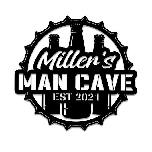 Personalized Beer Man Cave Metal Bar Sign, Metal Laser Cut Metal Signs Custom Gift Ideas - 8 inches - metal sign