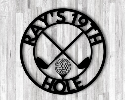 Golf 19th Hole Custom Name Metal Sign, Golf Sign, Bar Sign, 19th Hole, Custom Golf Sign, Man Cave, Home Bar, Game Room Sign, Fathers Day Laser Cut Metal Signs Custom Gift Ideas