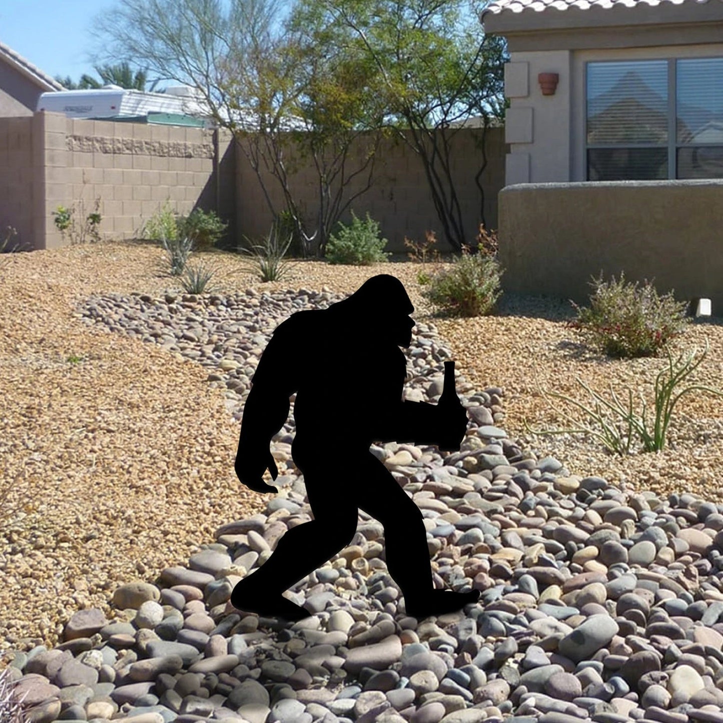 Bigfoot Holding Beer Metal Yard Sign, Home Decor, Garden Art Laser Cut Metal Signs Custom Gift Ideas