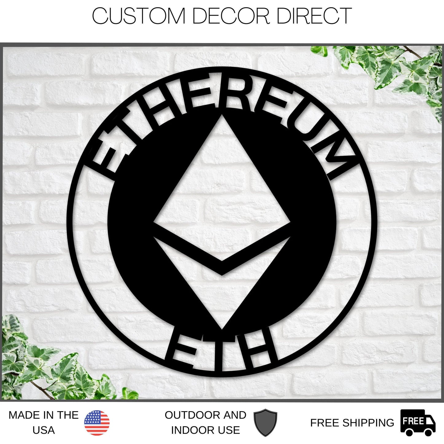 Ethereum Sign, Metal Ethereum Sign, Personalized Ethereum , Custom Cryptocurrency Sign, Ethereum Gift, Ethereum Wall Art, Ethereum Crypto Laser Cut Metal Signs Custom Gift Ideas