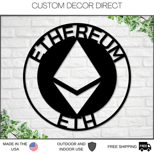 Ethereum Sign, Metal Ethereum Sign, Personalized Ethereum , Custom Cryptocurrency Sign, Ethereum Gift, Ethereum Wall Art, Ethereum Crypto Laser Cut Metal Signs Custom Gift Ideas