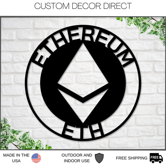 Ethereum Sign, Metal Ethereum Sign, Personalized Ethereum , Custom Cryptocurrency Sign, Ethereum Gift - metal sign