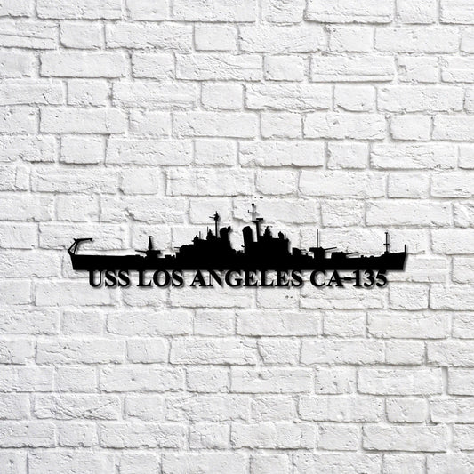 Uss Los Angeles Ca135 Navy Ship Metal Sign, Memory Wall Metal Sign Gift For Navy Veteran, Navy Ships - metal sign
