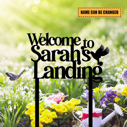 Personalized Hummingbird Metal Garden Sign, Custom Outdoor Garden Stake, Metal Laser Cut Metal Signs Custom Gift Ideas - 8 inches - metal sign