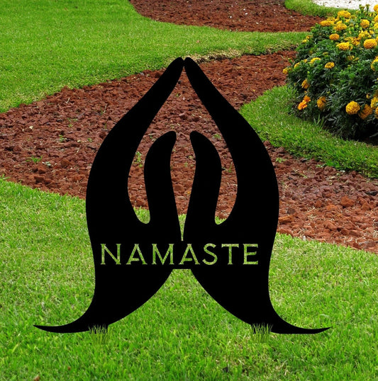 Namaste Garden Sign Namaste Sign Metal Namesta Sign Namaste Gift - 8 inches - metal sign