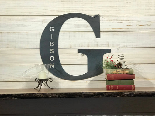 Rustic Last Name Sign Large Metal Letter Personalized Metal Sign 20 Inch Laser Cut Metal Signs Custom Gift Ideas - 8 inches - metal sign