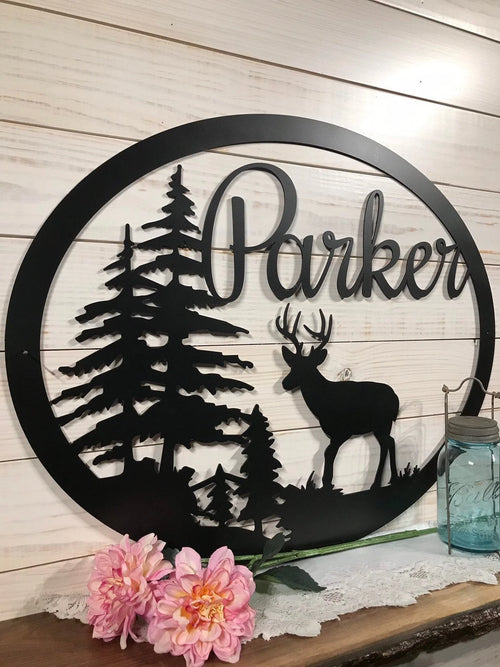 Last Name Signs Custom Metal Sign Deer Christmas Gifts For Friends