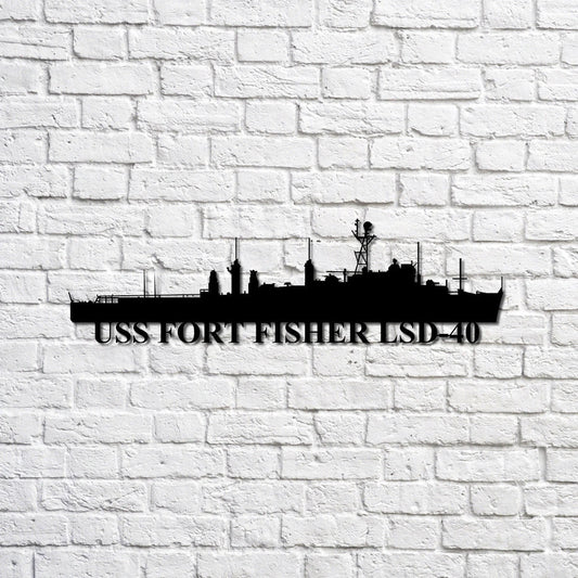 Uss Fort Fisher Lsd40 Navy Ship Metal Sign, Memory Wall Metal Sign Gift For Navy Veteran, Navy Ships - metal sign